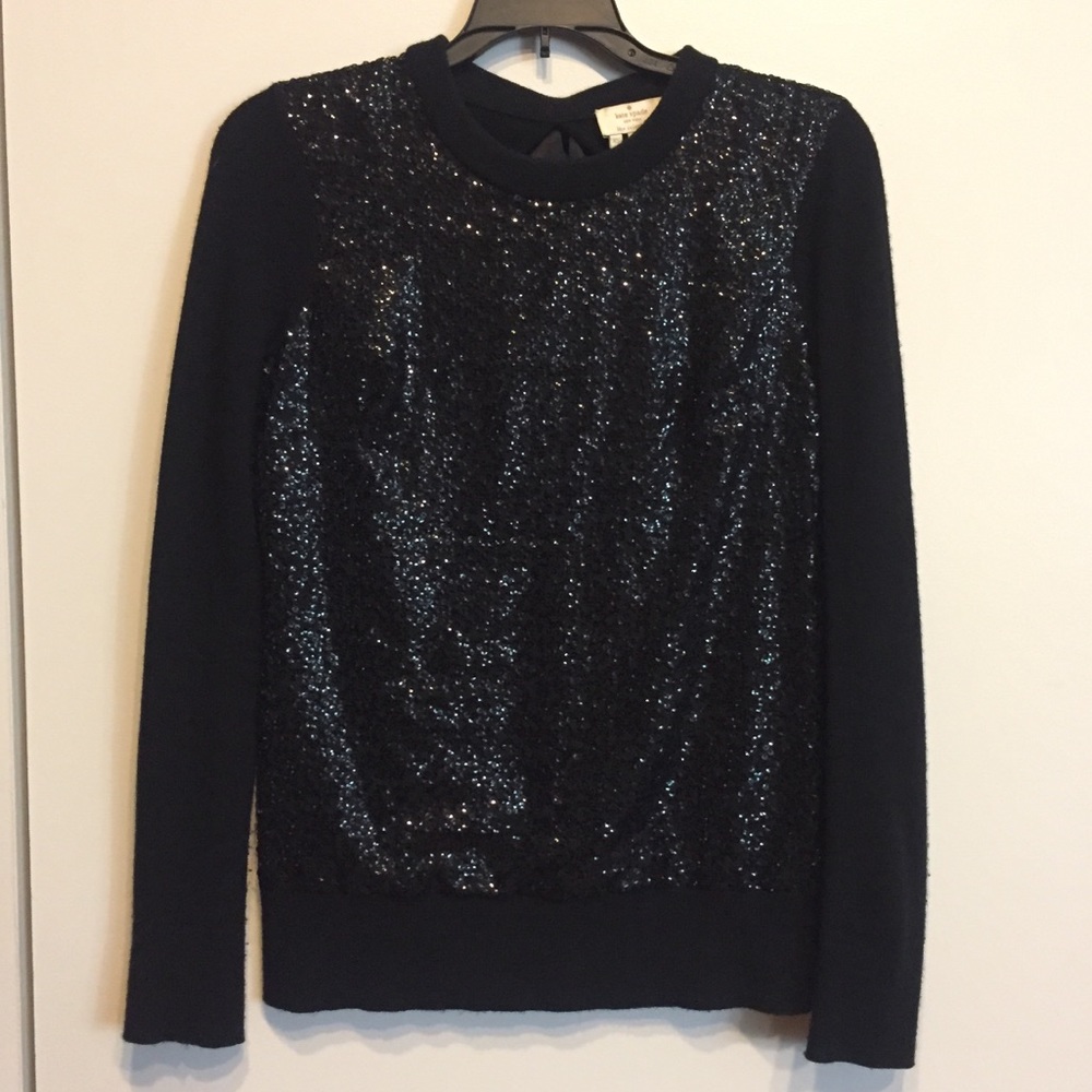 kate spade black sequin sweater